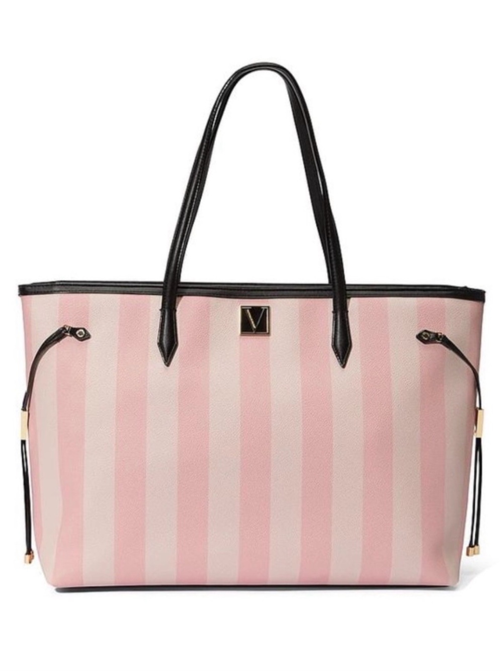 Victoria's Secret Iconic Heritage Pink White Striped Tote Travel Bag EUC RETIRED